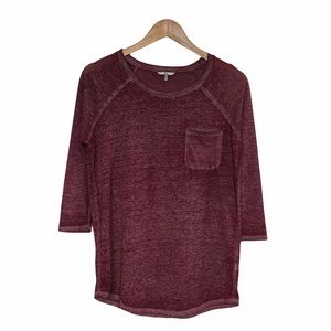 BUCKLE BKE Wine Burnout Pocket Tee